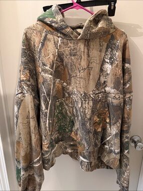 Camo Realtree-Inspired Women's Pullover Hoodie - Brown/Green